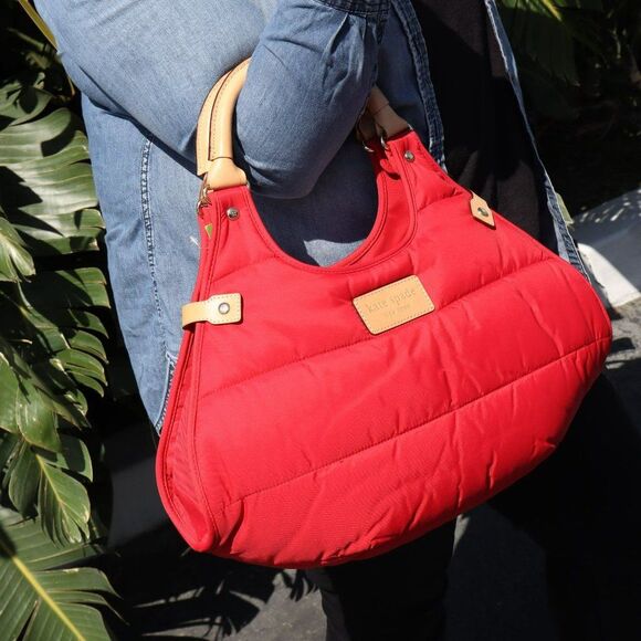 NWT Kate Spade Charlie Puffer Shoulder Bag Red $295 - Picture 5 of 15
